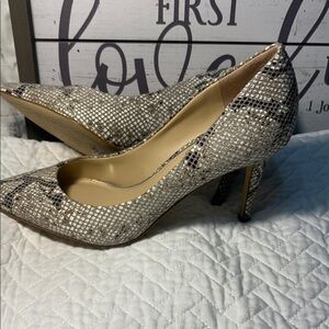 Jessica Simpson Snakeskin Heels - Black and Cream